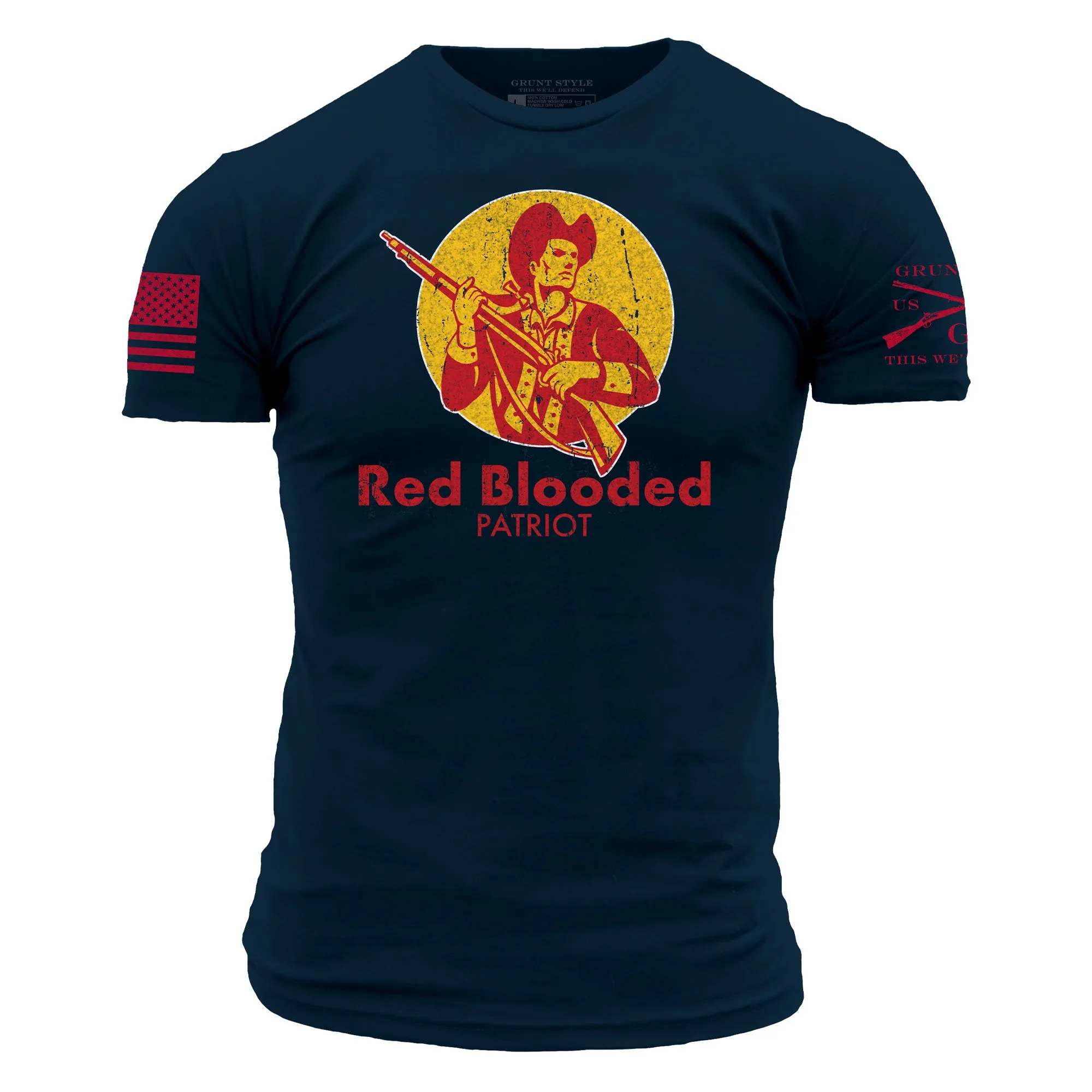 Red Blooded T-Shirt - Midnight Navy sold by Grunt Style