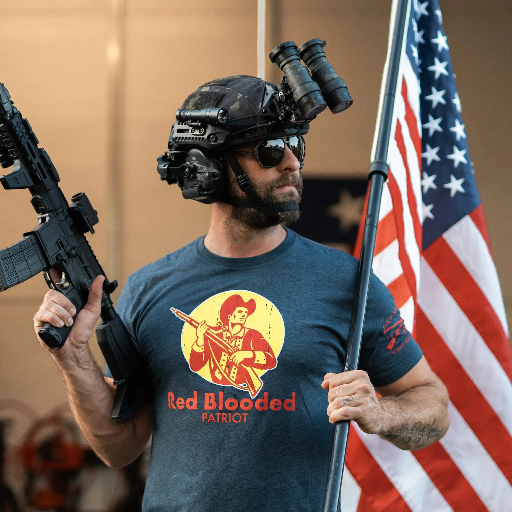 Red Blooded T-Shirt - Midnight Navy sold by Grunt Style product image thumbnail 4