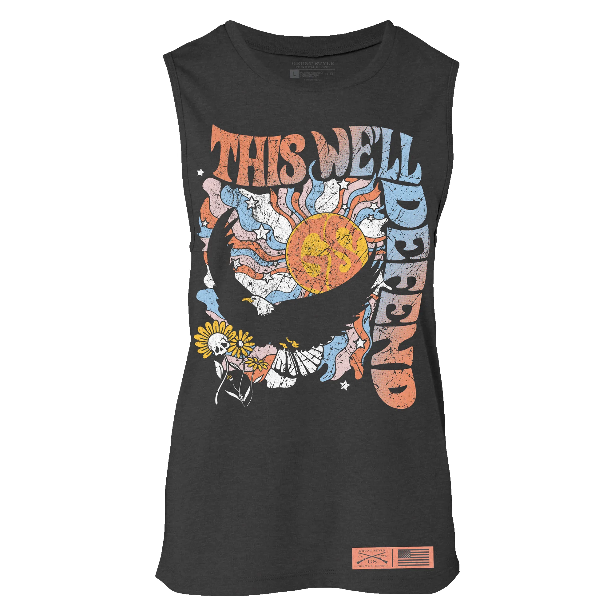 Women's Trippy Eagle Everyday Tank - Dark Heather Gray sold by Grunt Style product image thumbnail 4