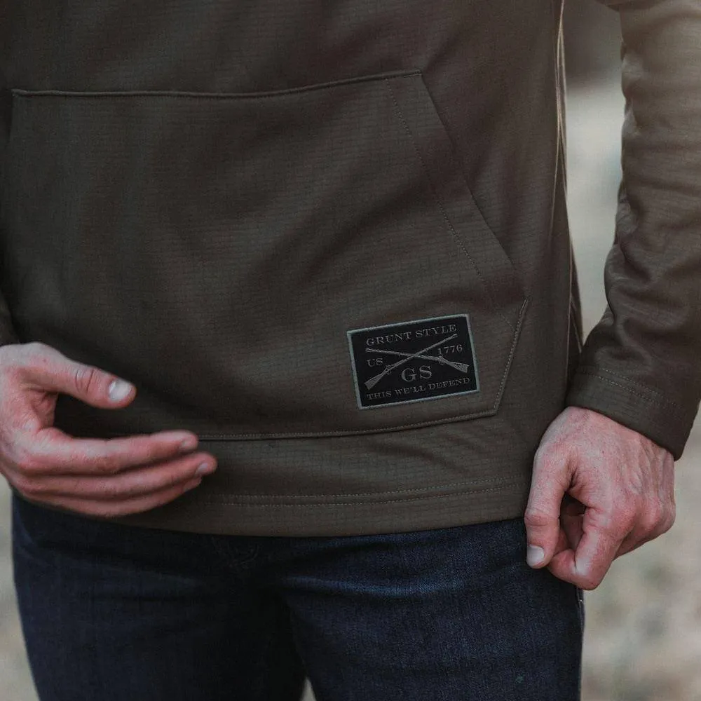 Men's Waffle Top Hoodie - Military Green sold by Grunt Style product image thumbnail 4