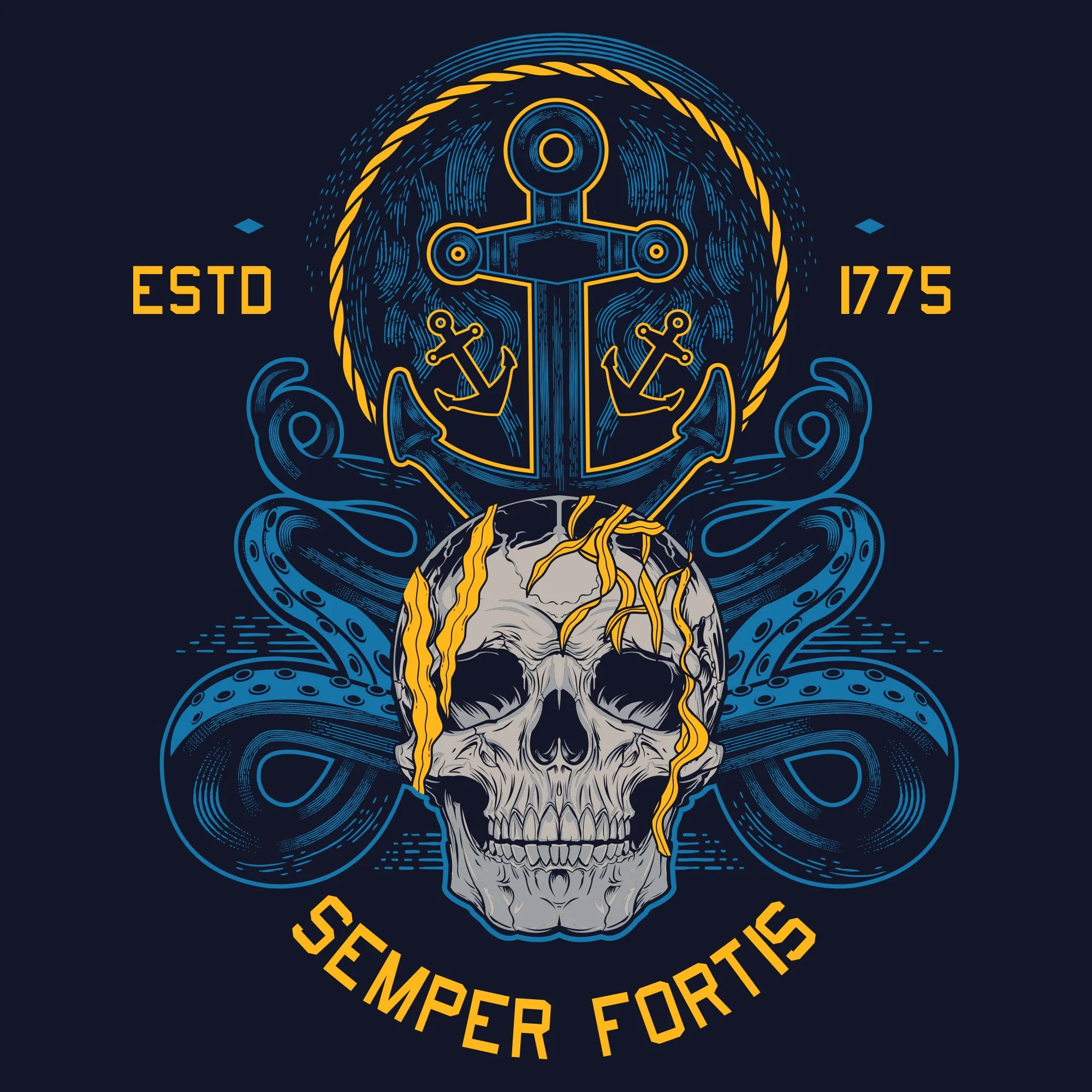 USN - Men's Semper Fortis T-Shirt - Navy sold by Grunt Style product image thumbnail 2
