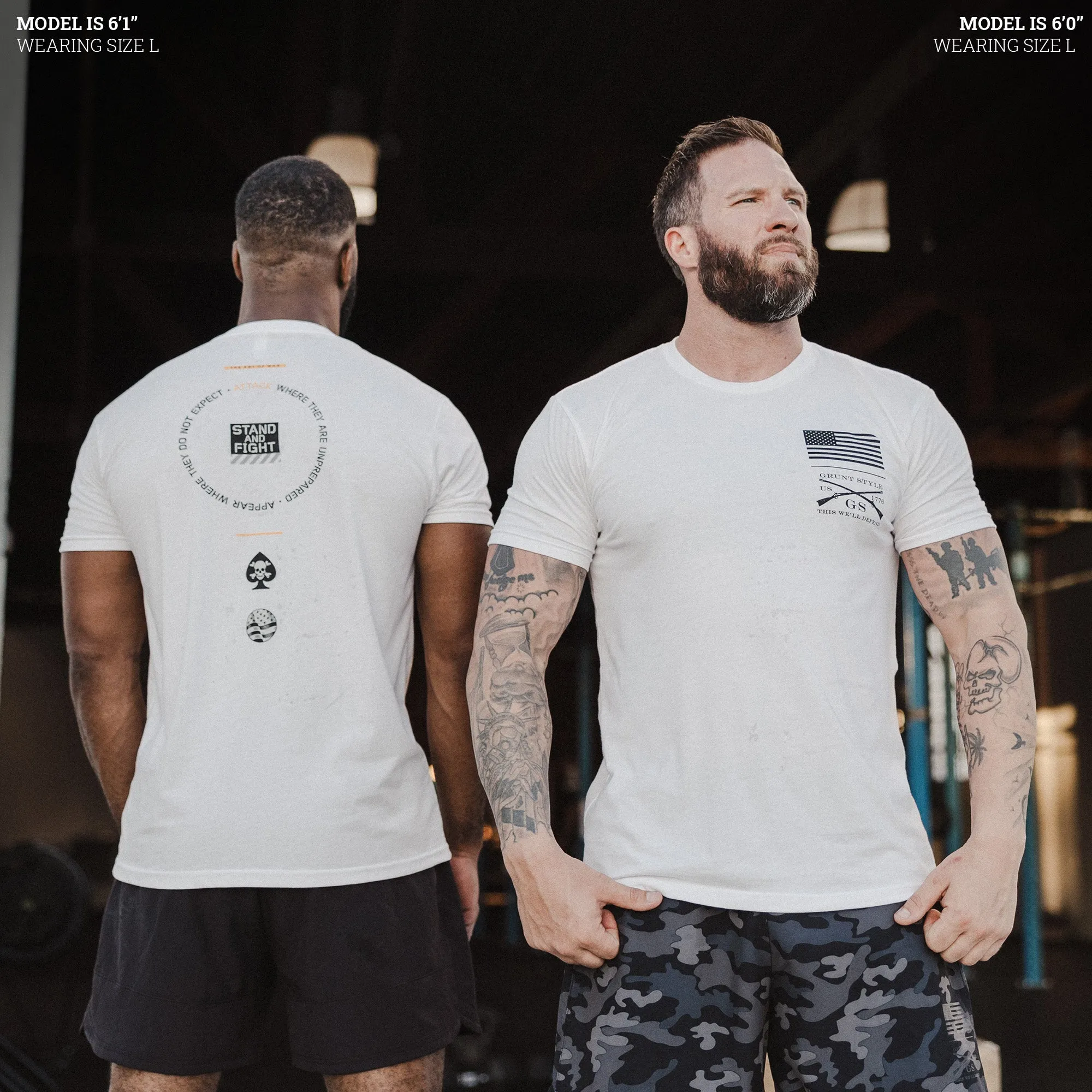 Men's Stand And Fight T-Shirt - White sold by Grunt Style product image thumbnail 4