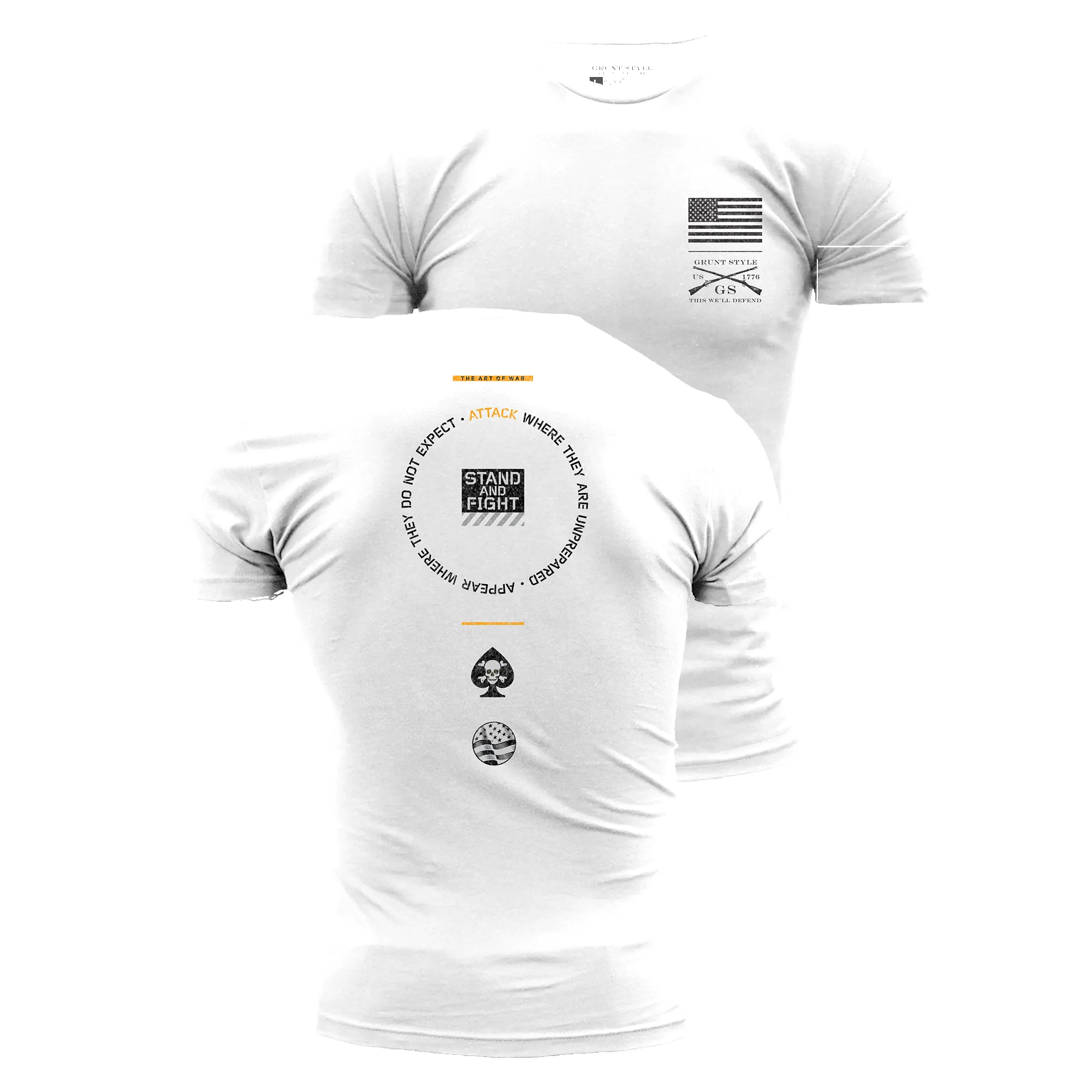 Men's Stand And Fight T-Shirt - White sold by Grunt Style