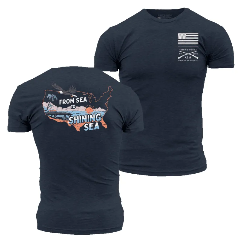 From Sea To Shining Sea T-Shirt - Midnight Navy sold by Grunt Style