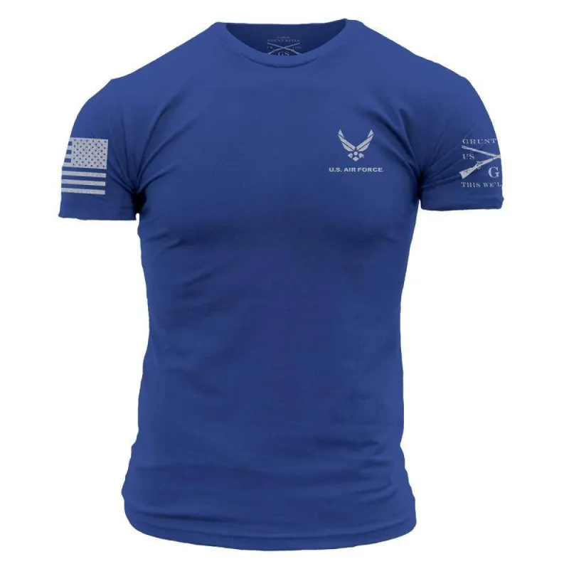 USAF - Men's Basic Logo Tee - Blue sold by Grunt Style