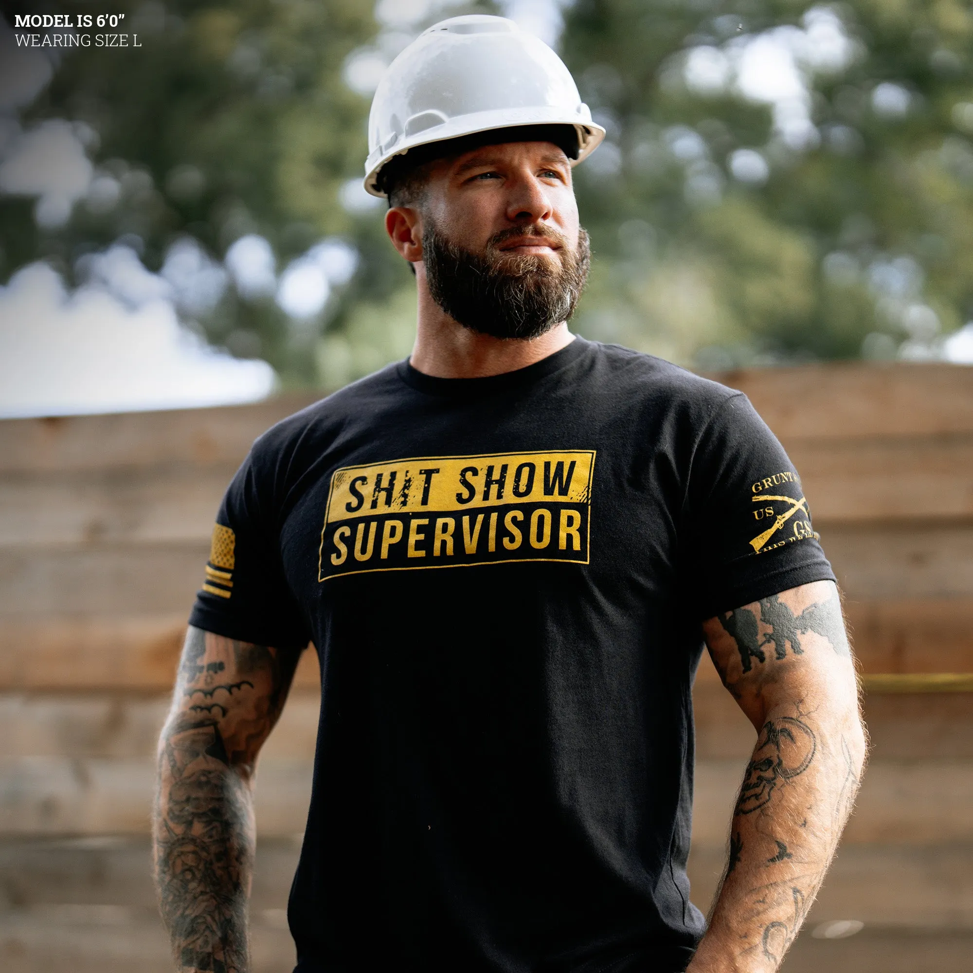 Sh*t Show Supervisor T-Shirt - Black sold by Grunt Style product image thumbnail 5