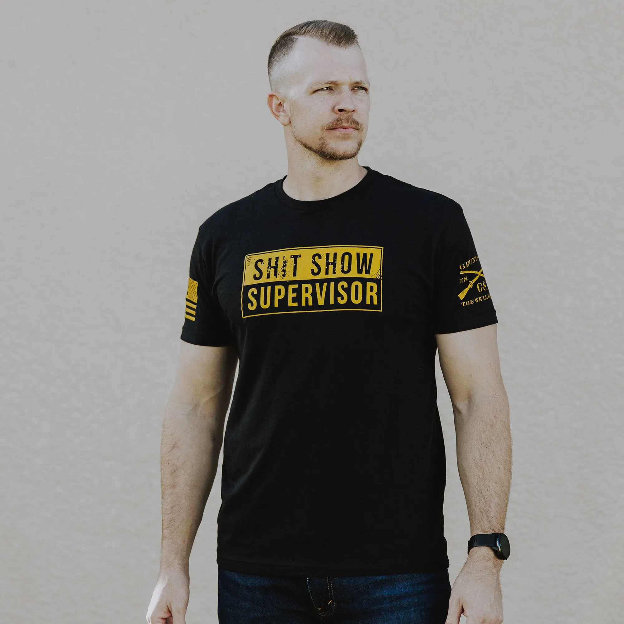 Sh*t Show Supervisor T-Shirt - Black sold by Grunt Style product image thumbnail 3