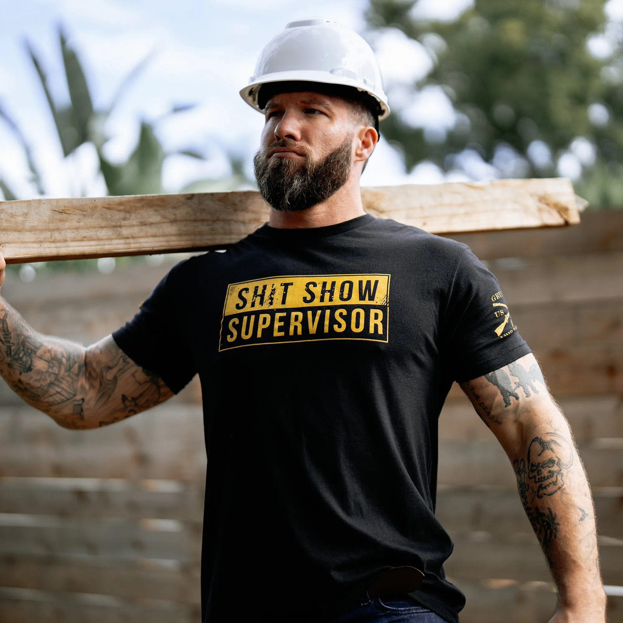 Sh*t Show Supervisor T-Shirt - Black sold by Grunt Style product image thumbnail 4