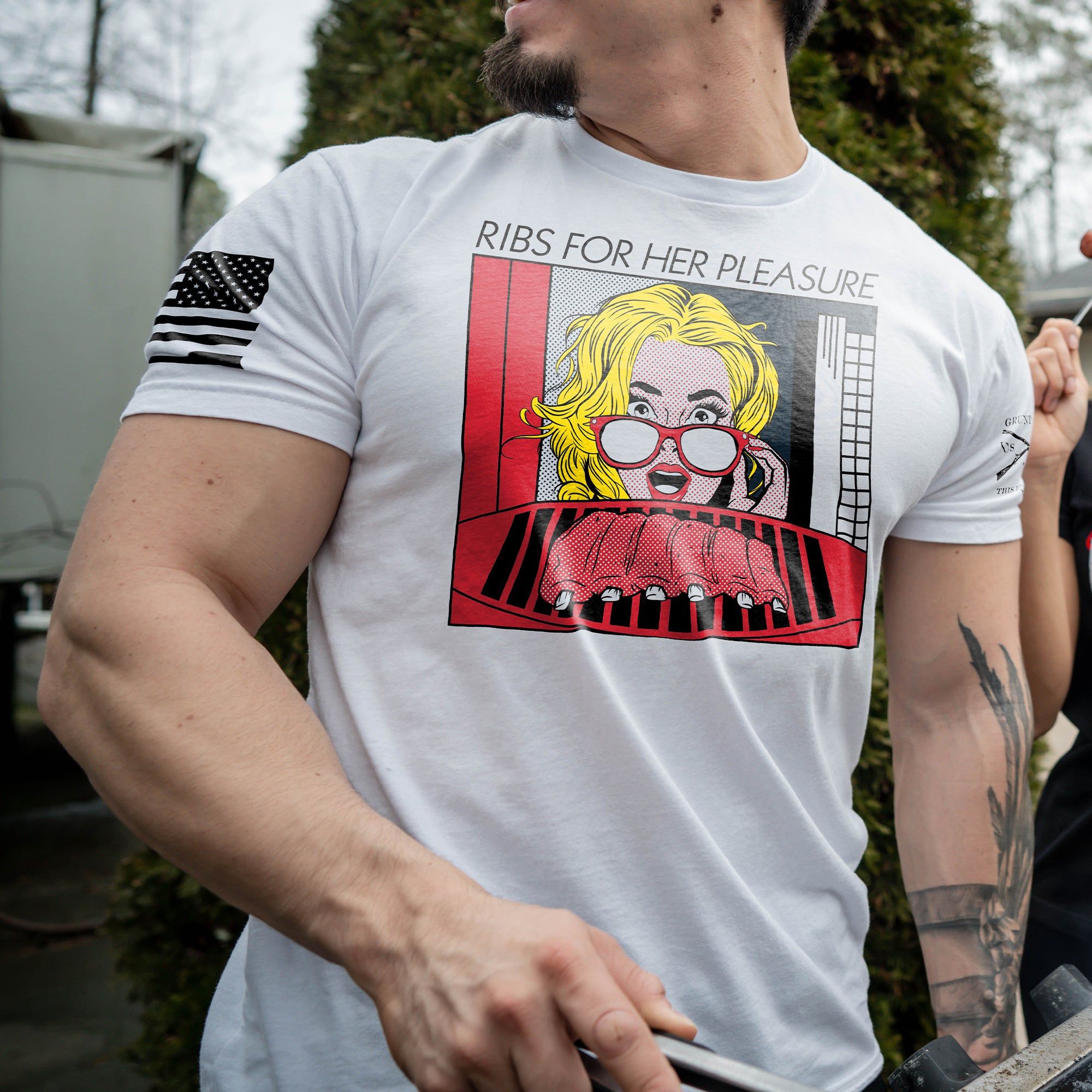 For Her Pleasure T-Shirt - White sold by Grunt Style product image thumbnail 2