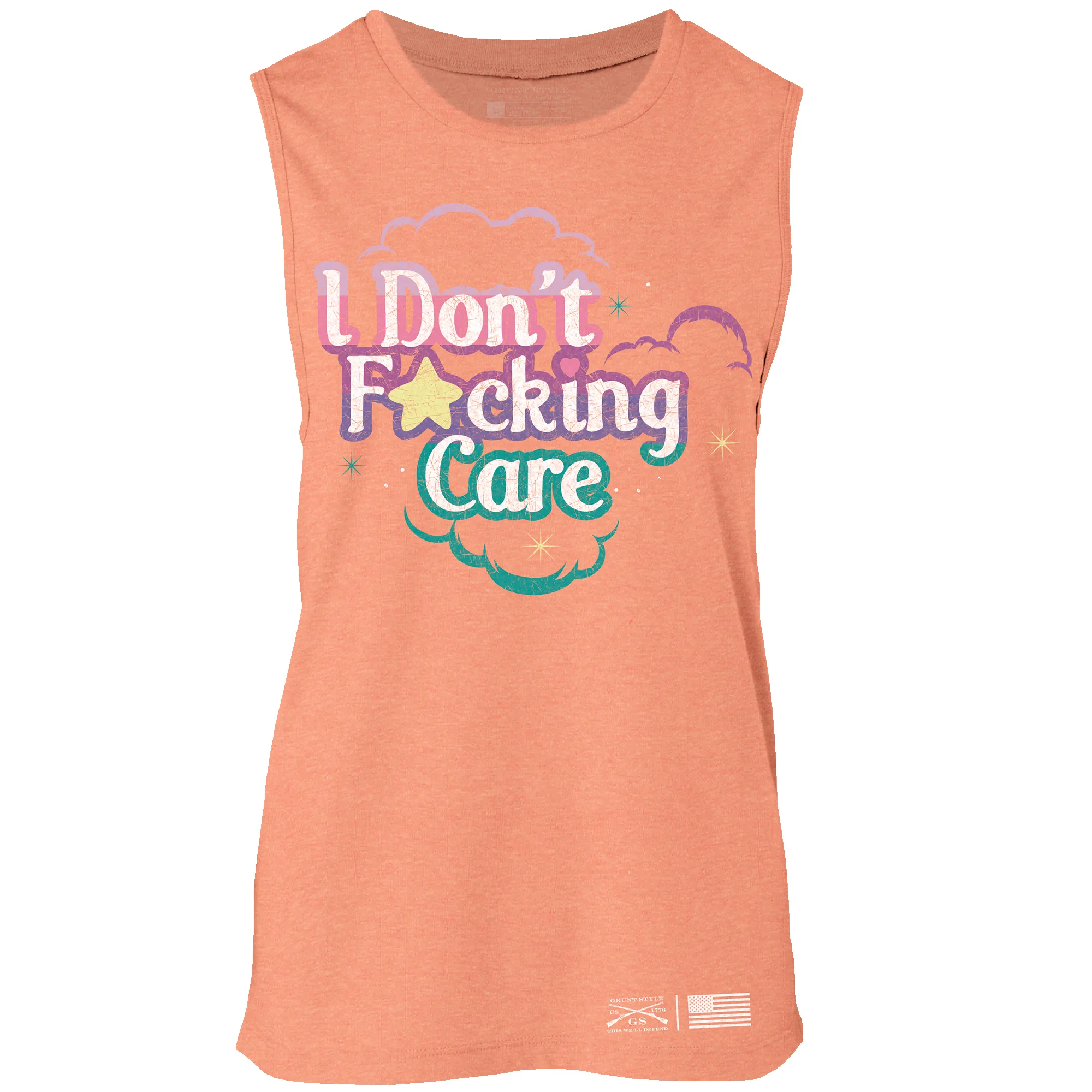 Women's I Don't F*cking Care Everyday Tank - Heather Sunset sold by Grunt Style product image thumbnail 3