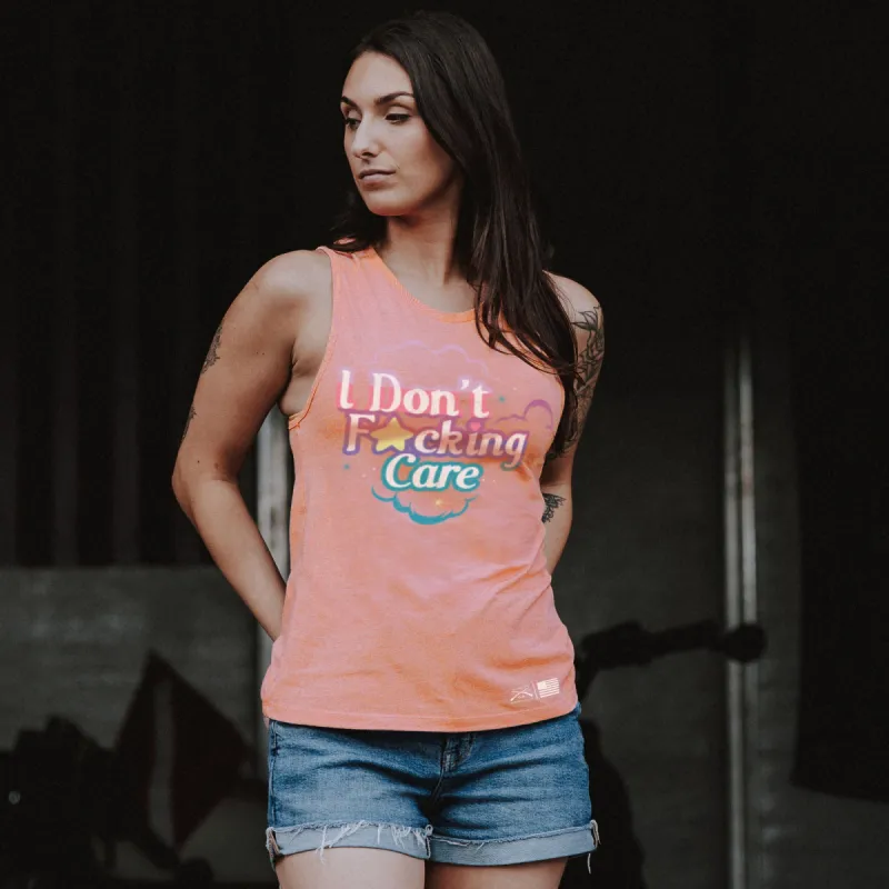 Women's I Don't F*cking Care Everyday Tank - Heather Sunset sold by Grunt Style