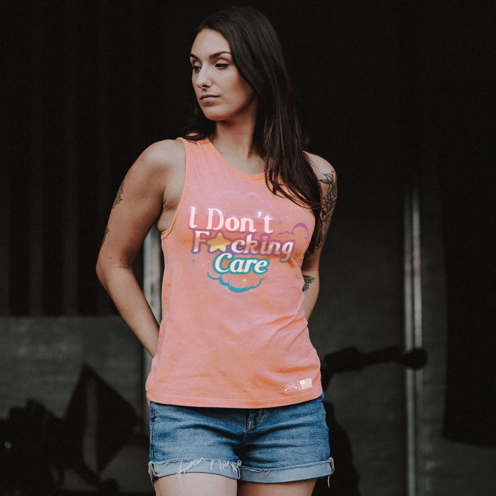 Women's I Don't F*cking Care Everyday Tank - Heather Sunset sold by Grunt Style