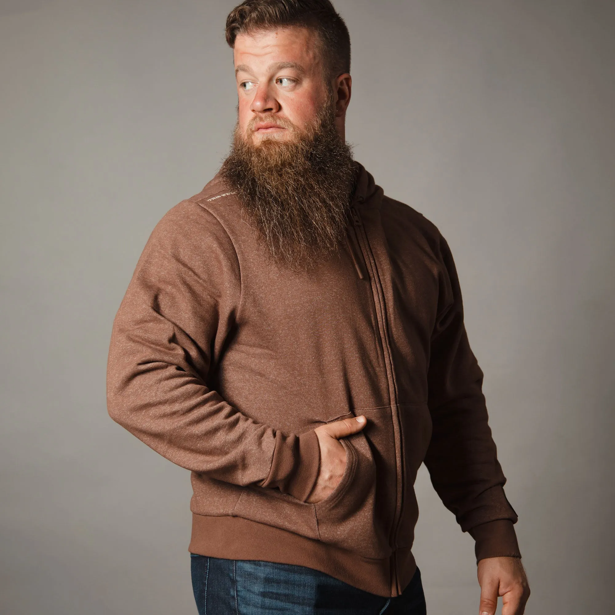 Elite Full-Zip Hoodie - Heather Brown sold by Grunt Style product image thumbnail 4