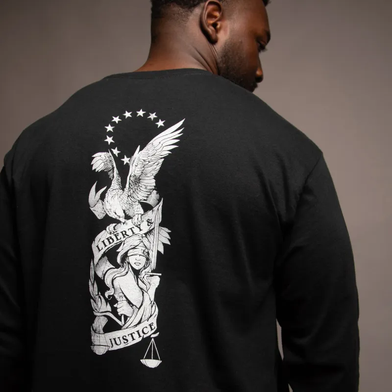 Liberty & Justice Long Sleeve - Black made by Grunt Style