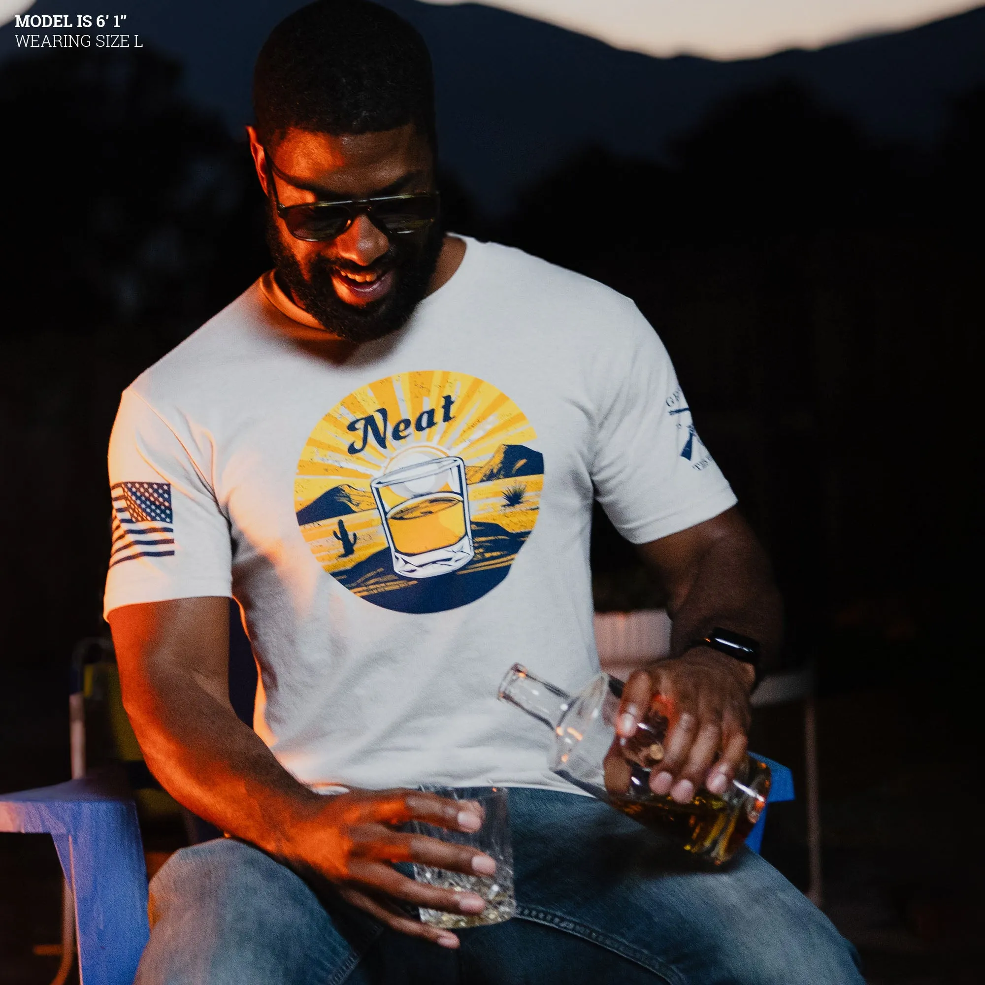 Neat Whiskey T-Shirt - Sand sold by Grunt Style product image thumbnail 4