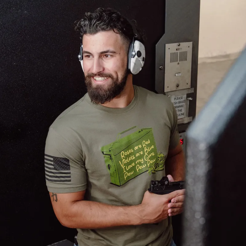 Love Guns Poem T-Shirt - Military Green sold by Grunt Style