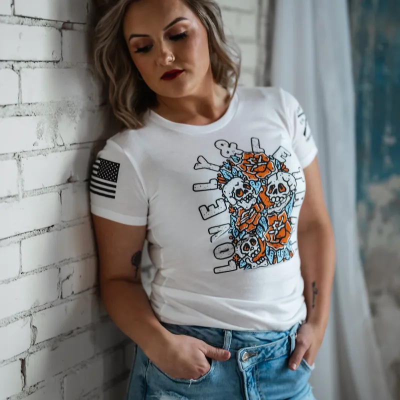 Women's Lovely & Lethal Slim Fit T-Shirt - White sold by Grunt Style