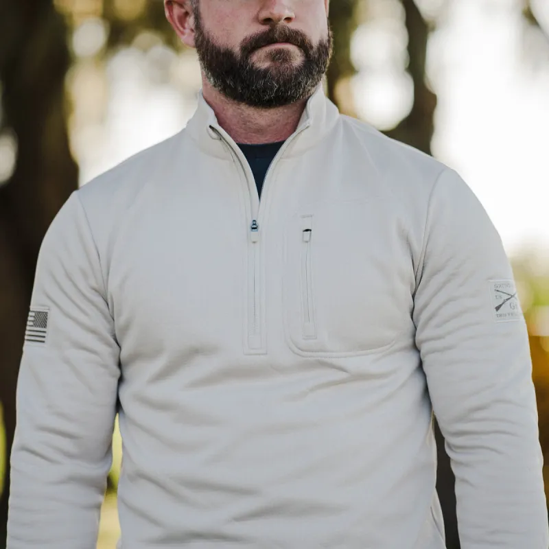 Men's 1/2 Zip Waffle Top - Sand sold by Grunt Style