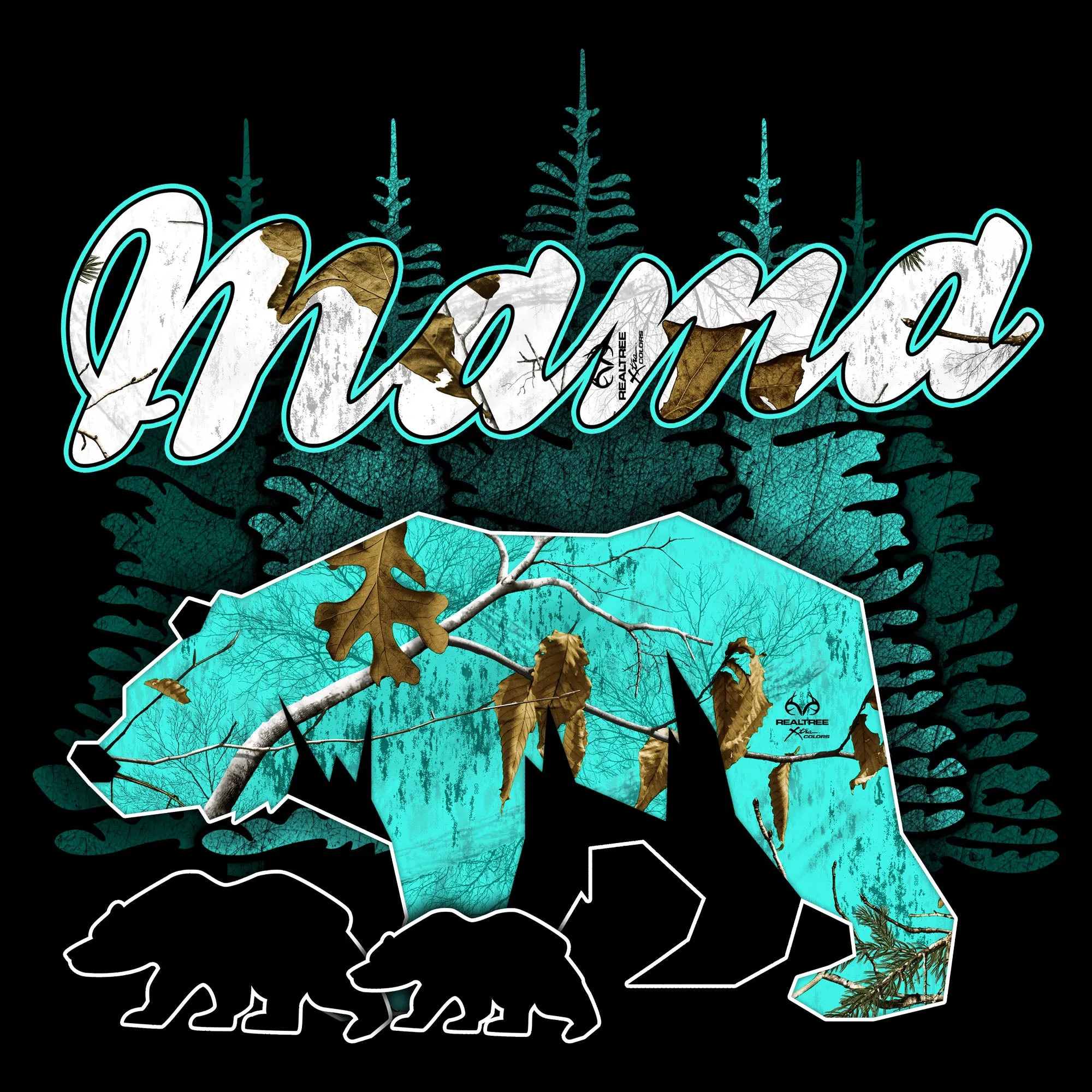 Women's Mama Bear Realtree Xtra® Sea Glass Hoodie - Black sold by Grunt Style product image thumbnail 3