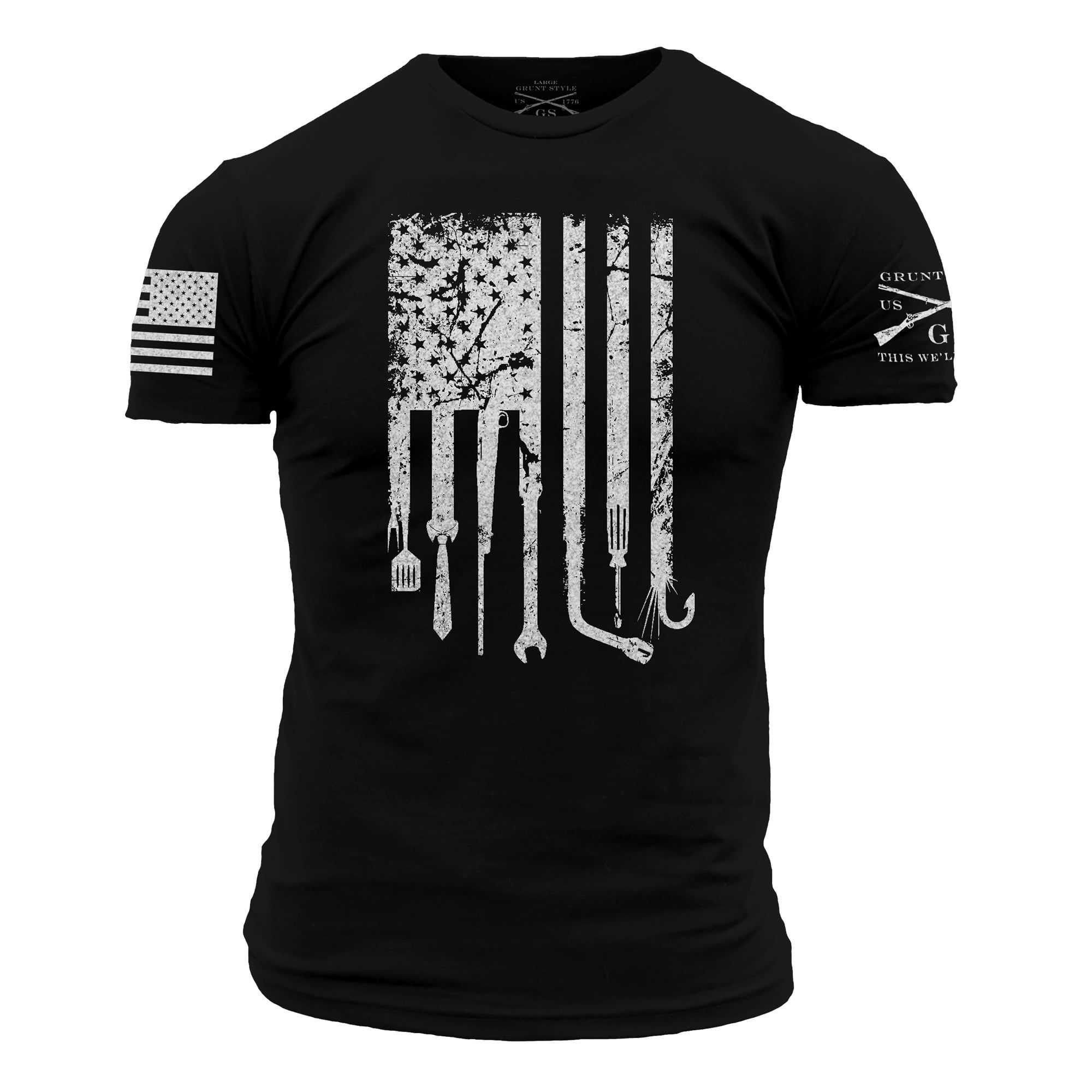 Dad Flag T-Shirt - Black sold by Grunt Style