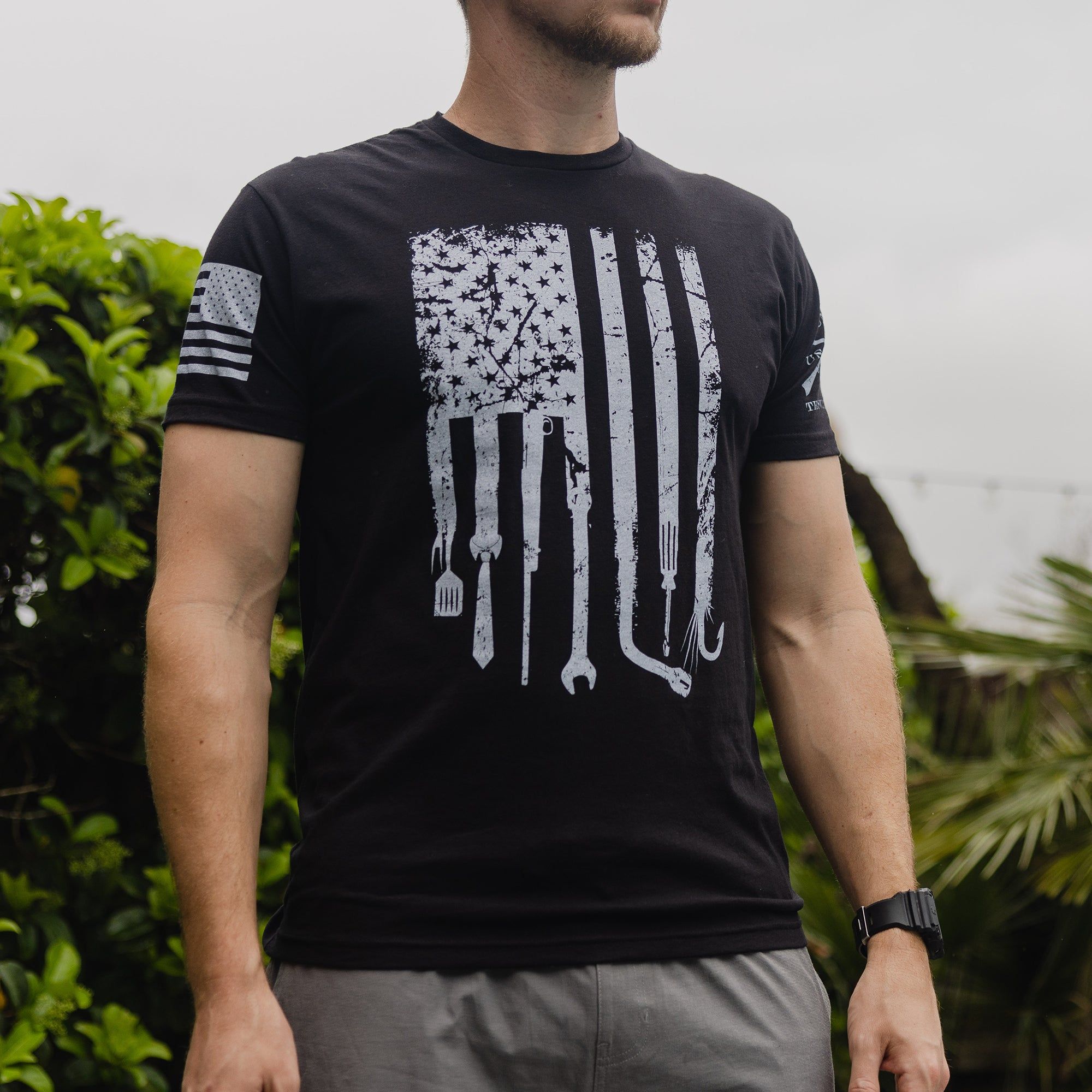 Dad Flag T-Shirt - Black sold by Grunt Style product image thumbnail 2