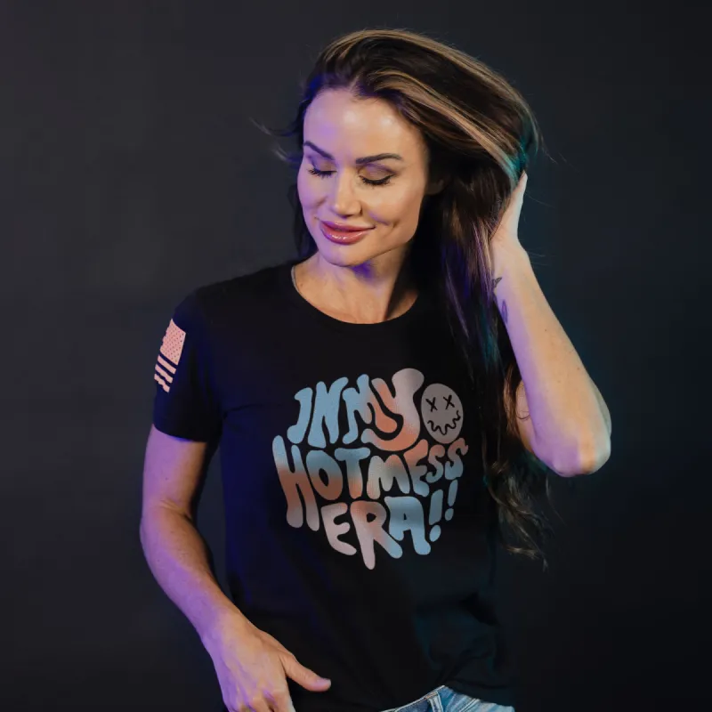 Women's Hot Mess Era Slim Fit T-Shirt - Black sold by Grunt Style