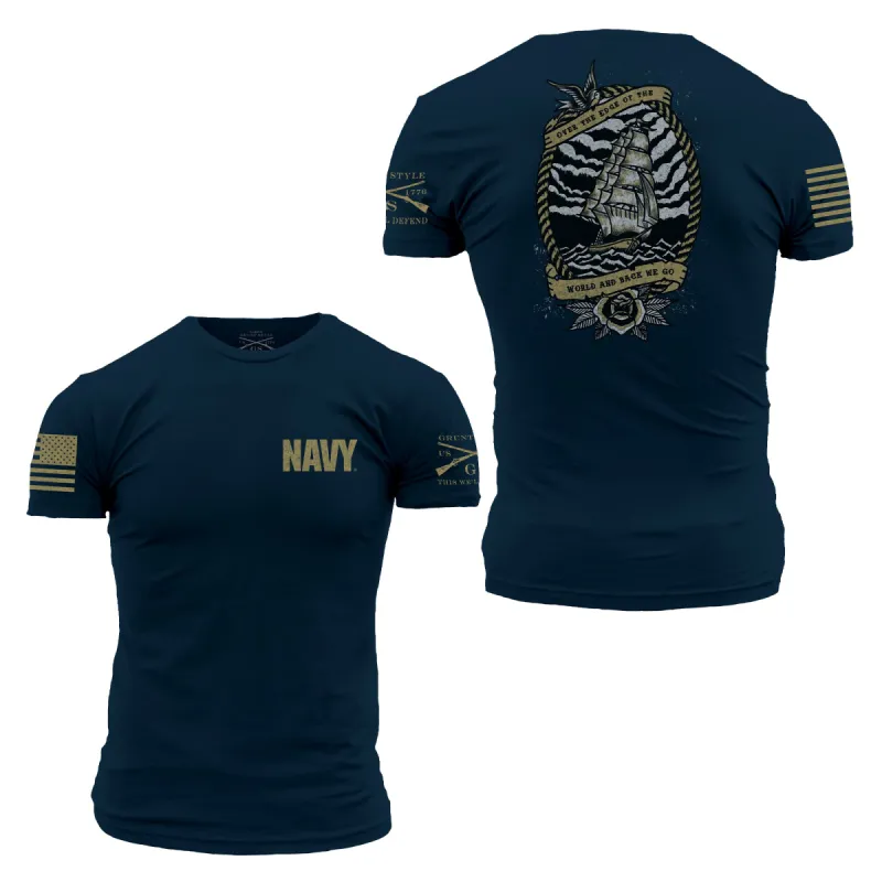 USN - Edge of the World 2.0 T-Shirt - Navy sold by Grunt Style