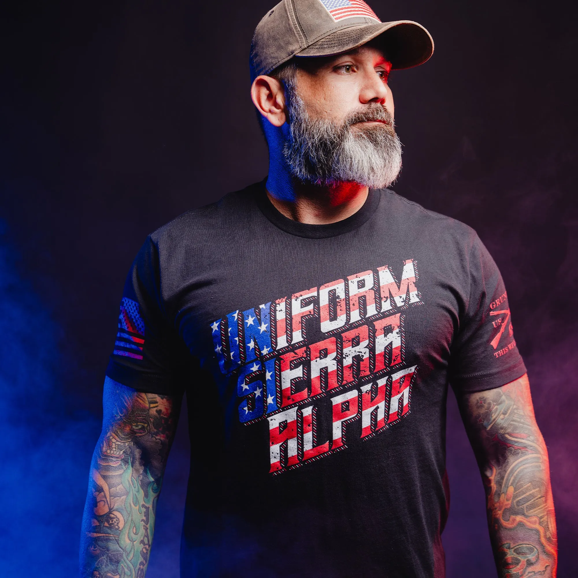 USA T-Shirt - Black sold by Grunt Style product image thumbnail 5