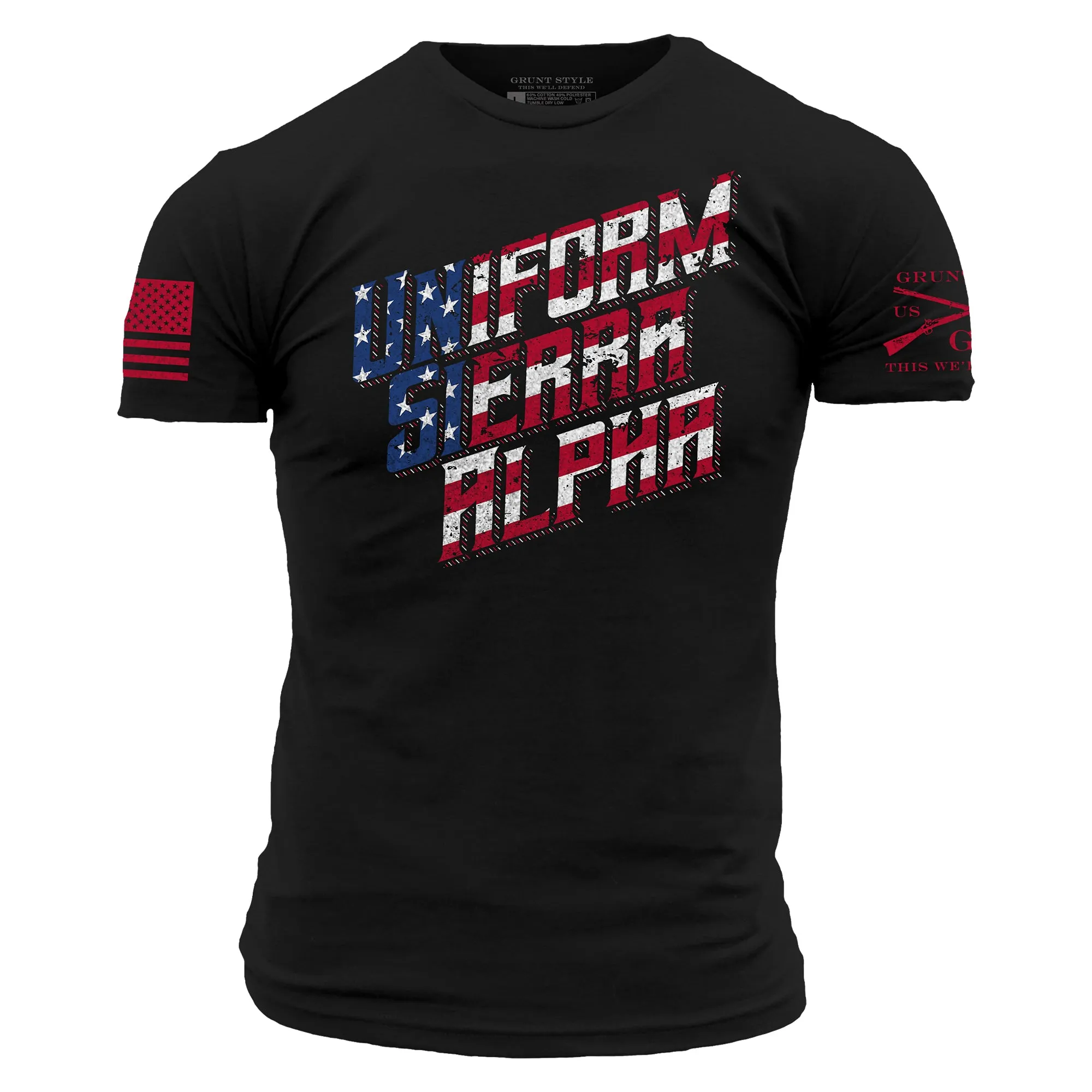 USA T-Shirt - Black sold by Grunt Style product image thumbnail 2