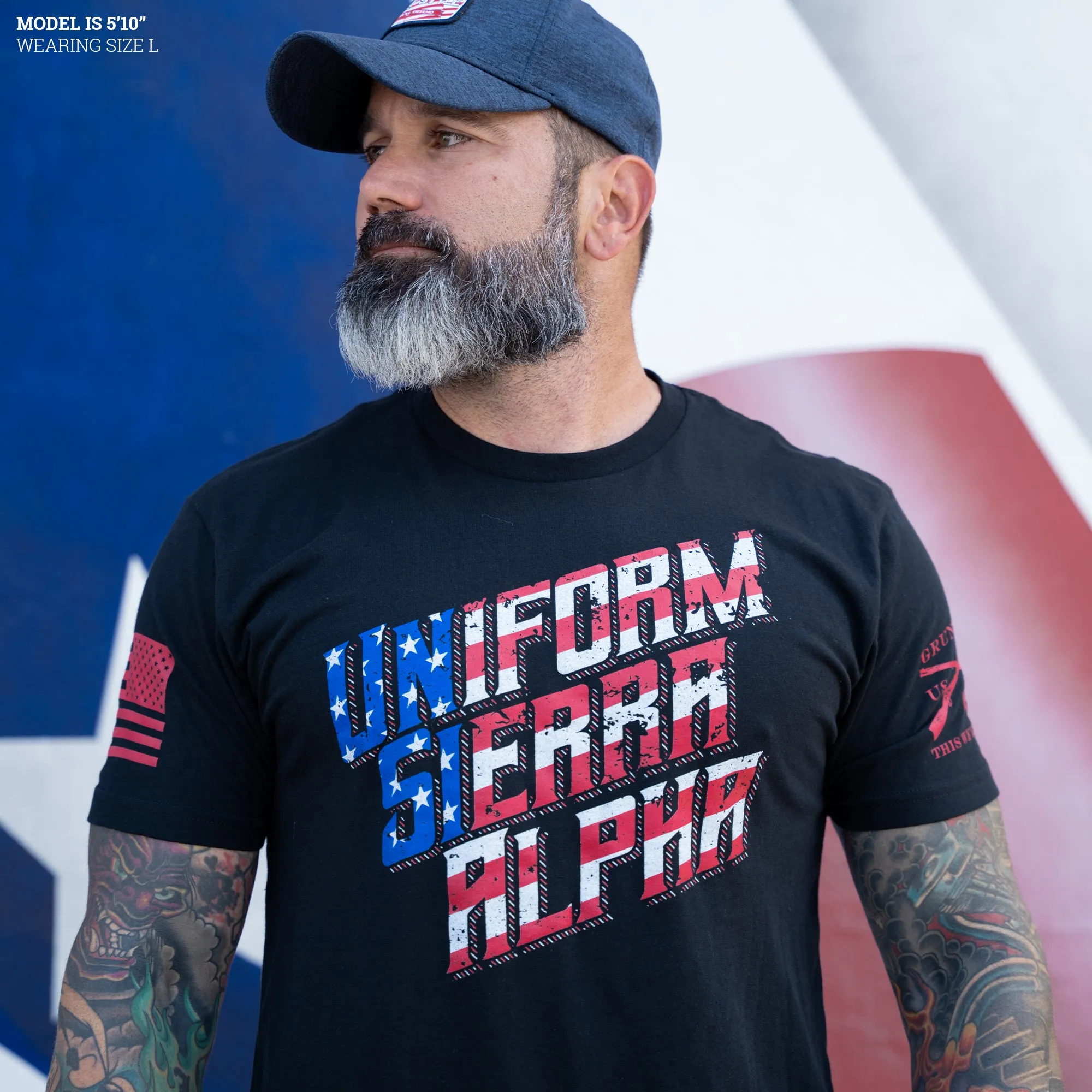 USA T-Shirt - Black sold by Grunt Style product image thumbnail 4