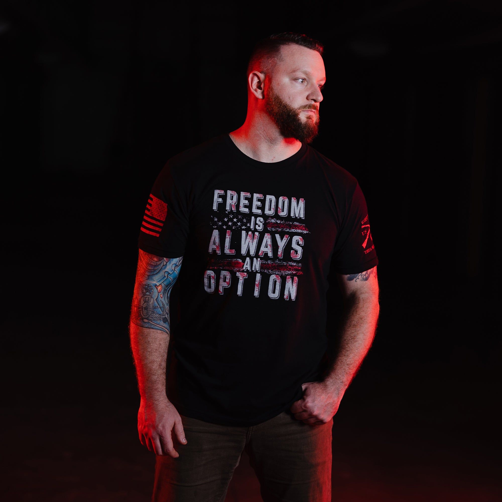 Always Freedom T-Shirt - Black sold by Grunt Style product image thumbnail 2
