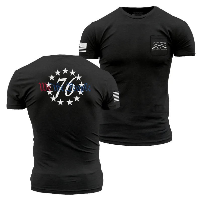 76 We The People Pocket T-Shirt - Black Heather sold by Grunt Style