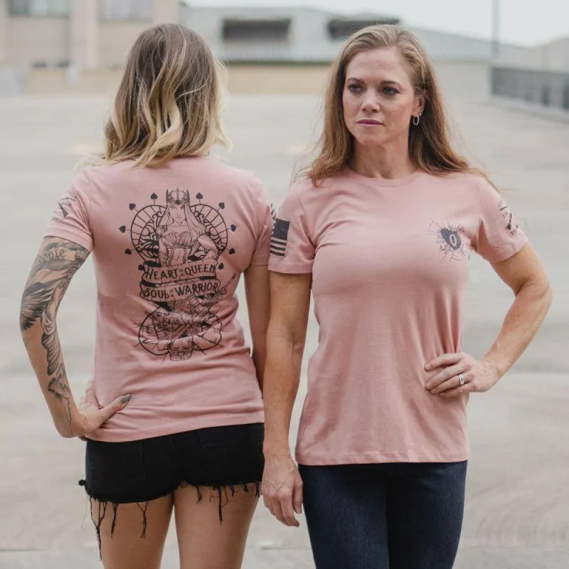 Women's Heart and Soul of a Warrior T-Shirt - Desert Pink sold by Grunt Style