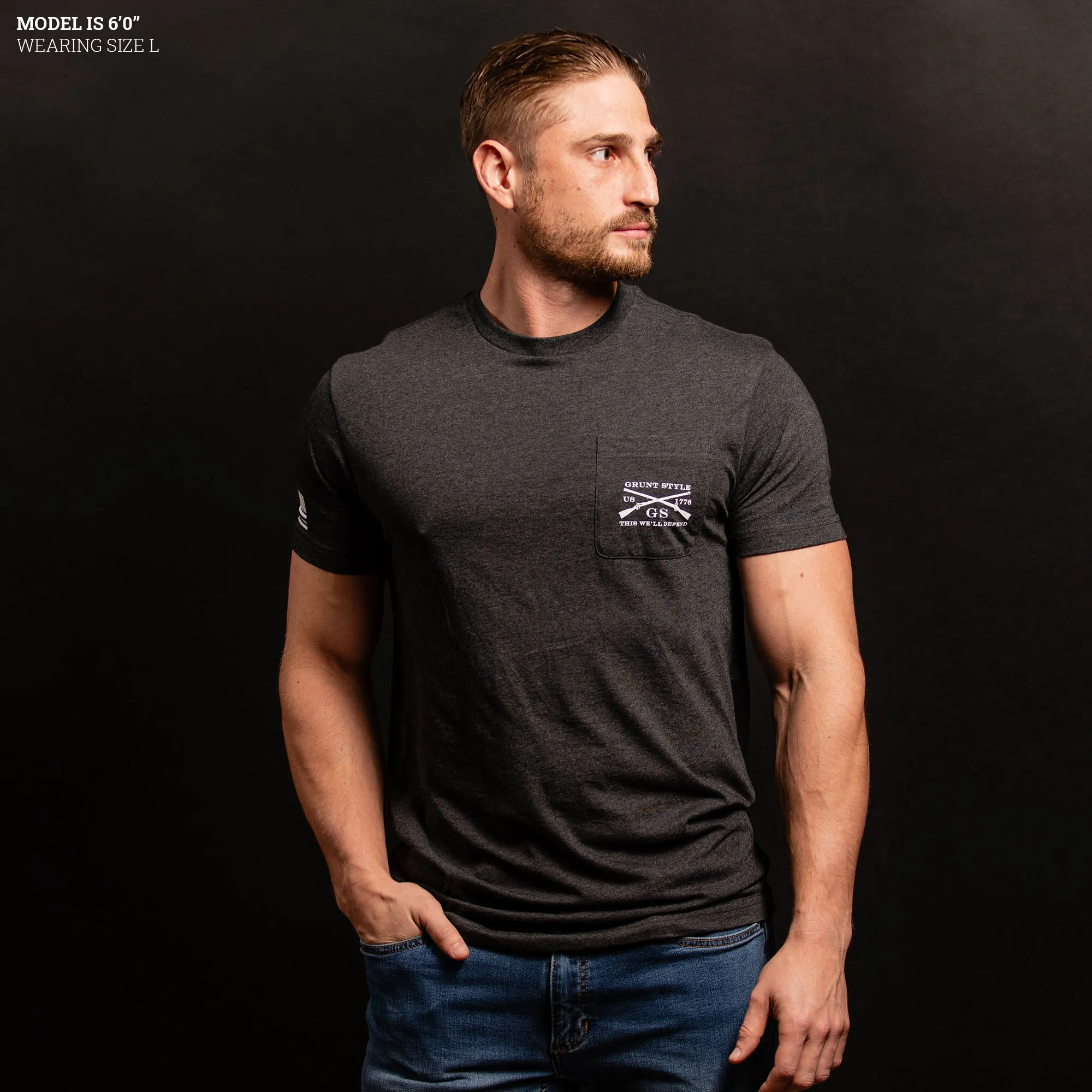 76 We The People Pocket T-Shirt - Black Heather sold by Grunt Style product image thumbnail 3