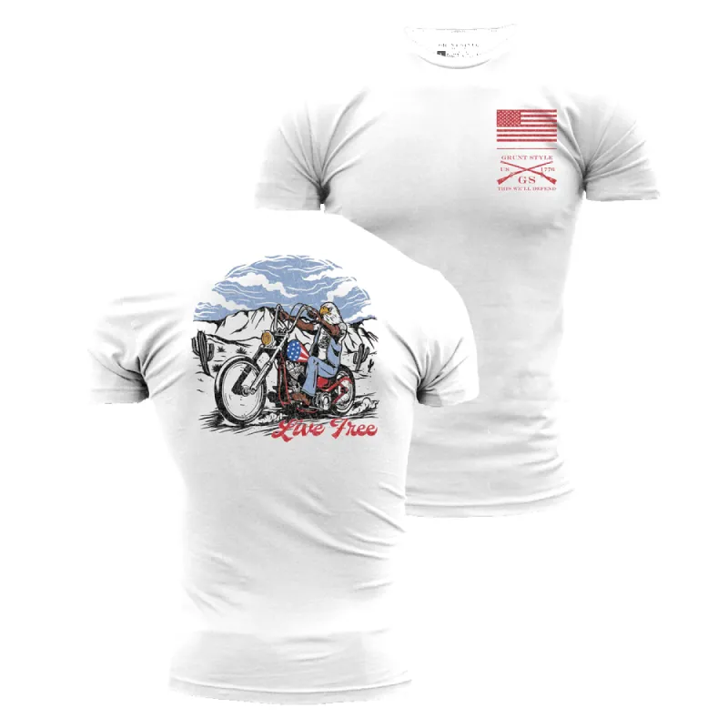Live Free T-Shirt - White sold by Grunt Style