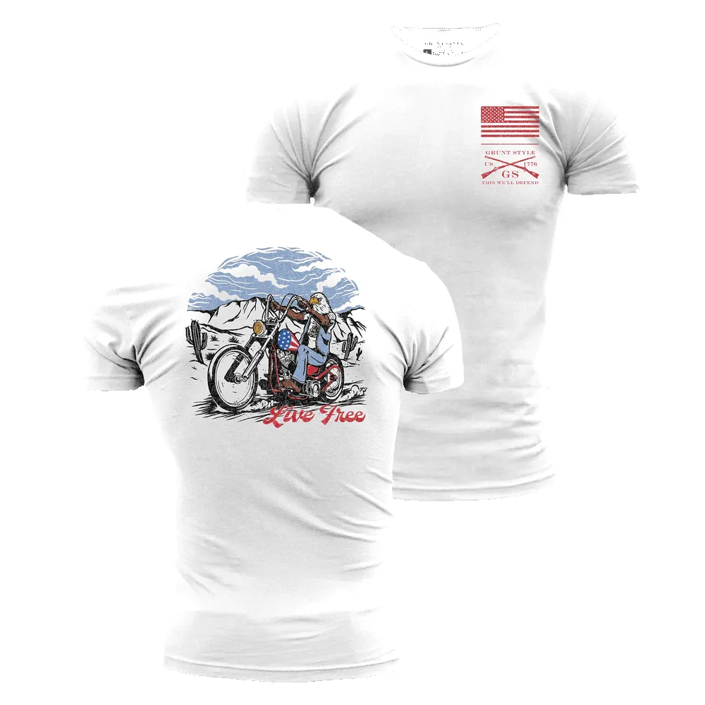 Live Free T-Shirt - White sold by Grunt Style