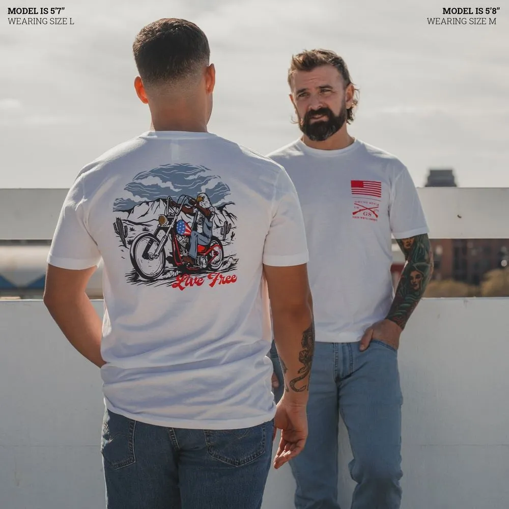 Live Free T-Shirt - White sold by Grunt Style product image thumbnail 2