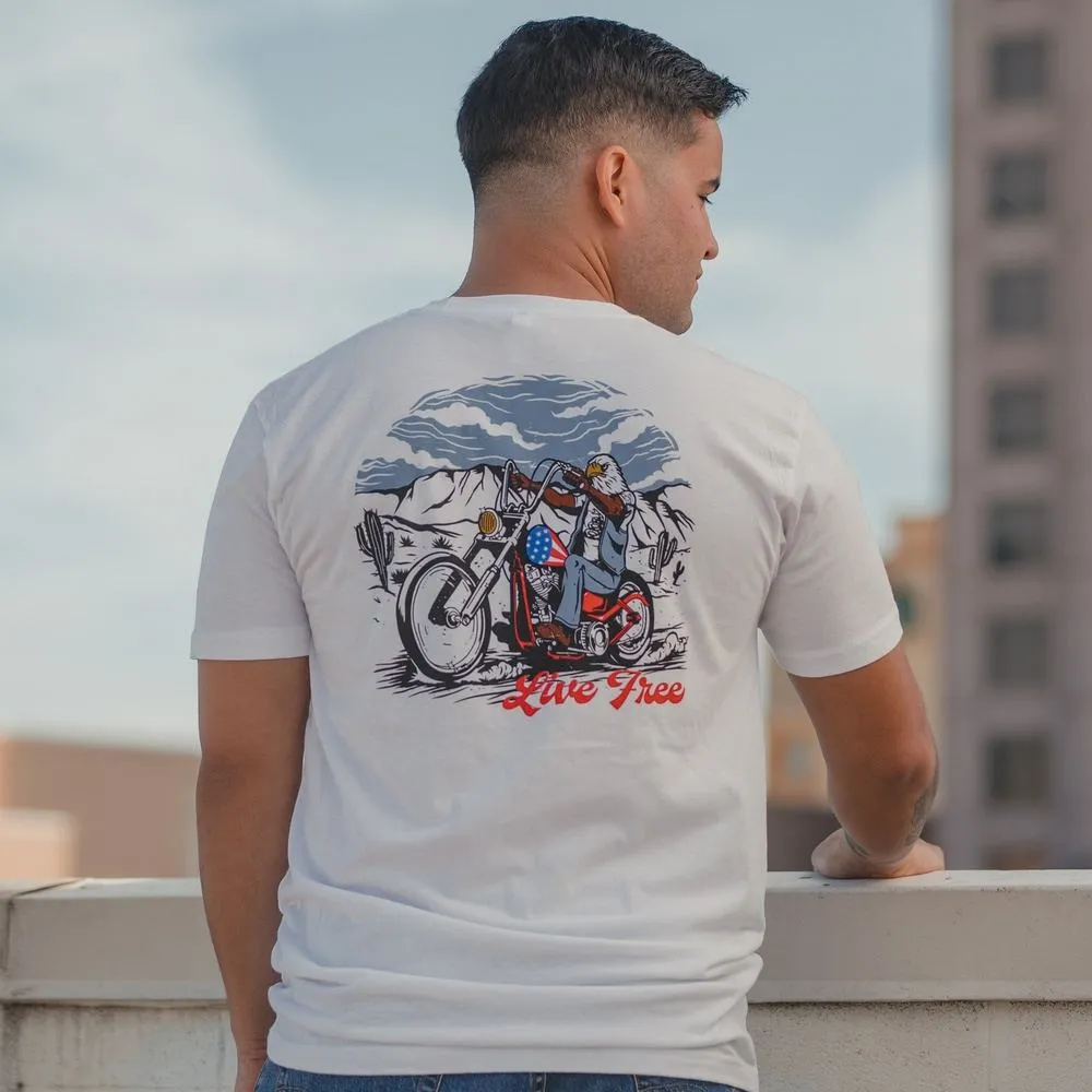 Live Free T-Shirt - White sold by Grunt Style product image thumbnail 4