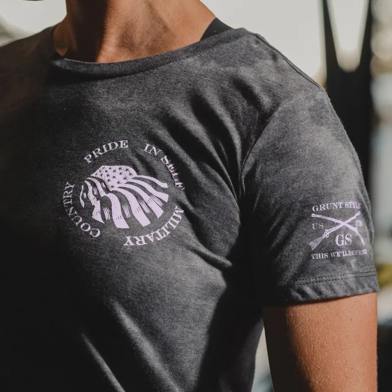 Women's Flag Salute Slim Fit T-Shirt - Black Wash sold by Grunt Style
