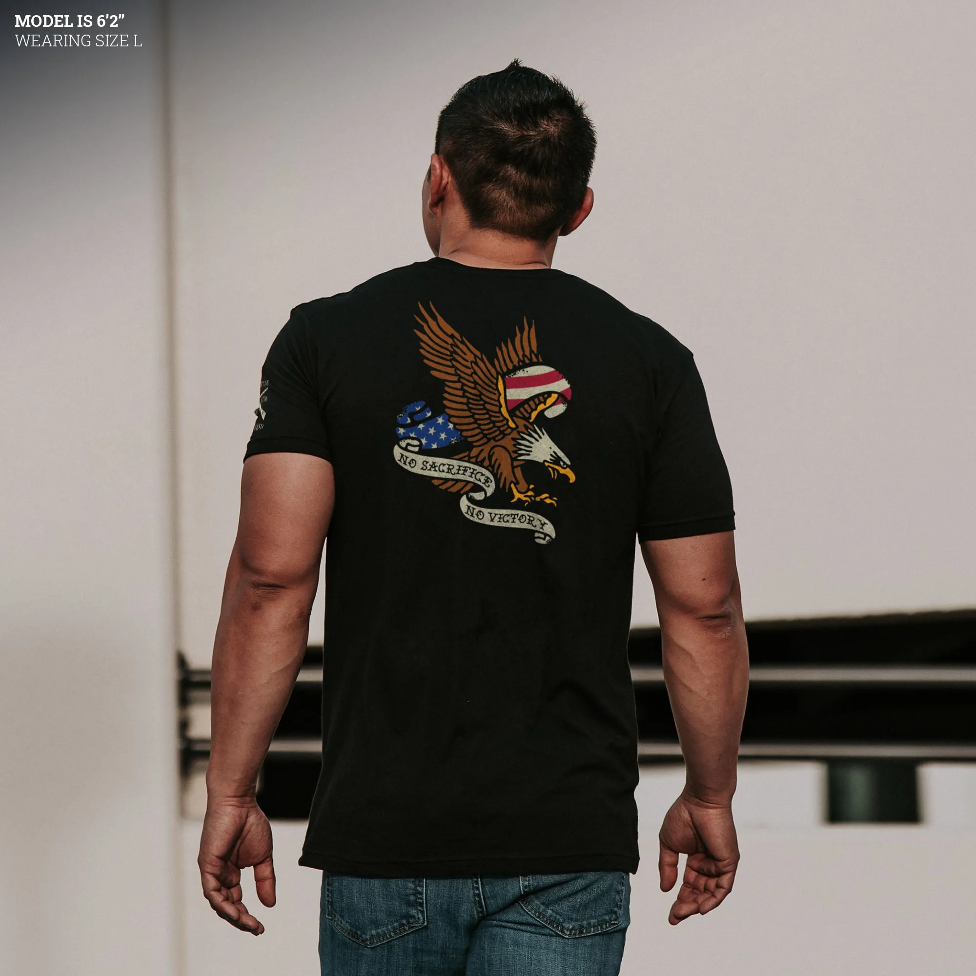 No Sacrifice No Victory T-Shirt - Black sold by Grunt Style product image thumbnail 3