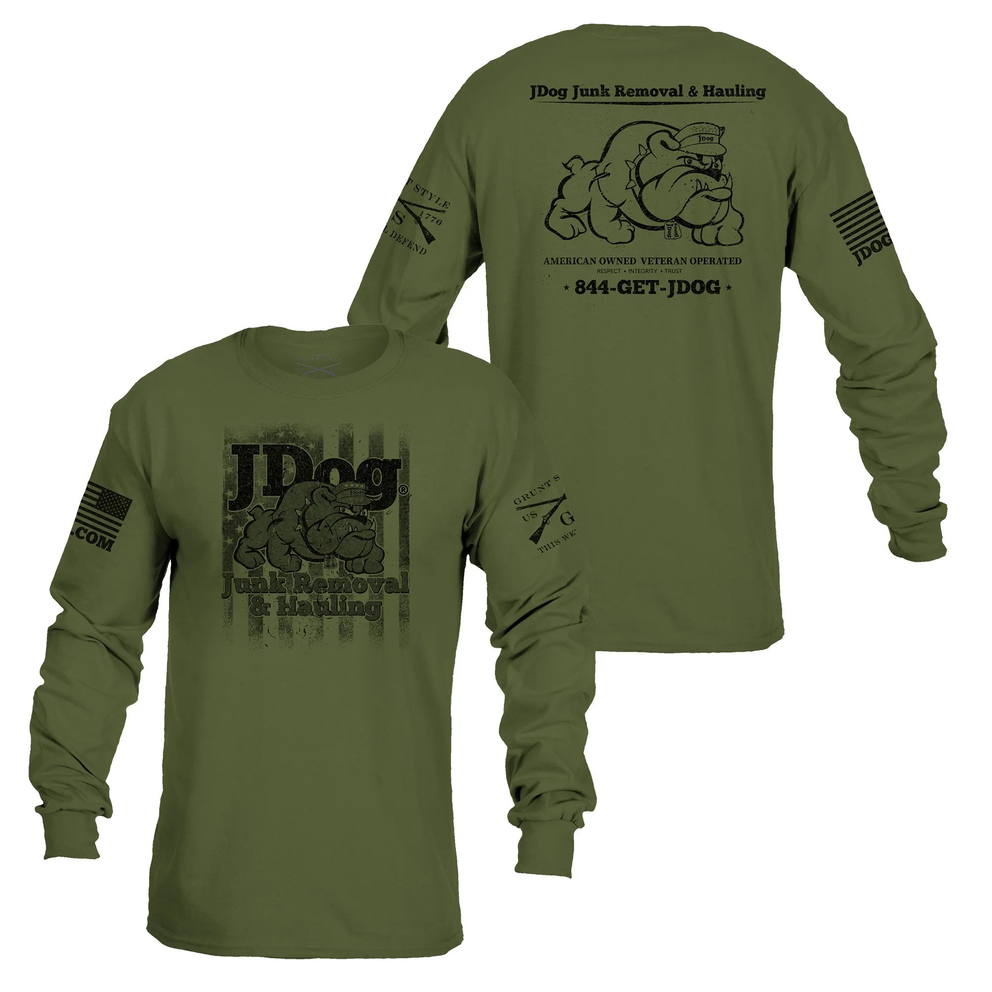 JDog Long Sleeve T-Shirt - Military Green sold by Grunt Style