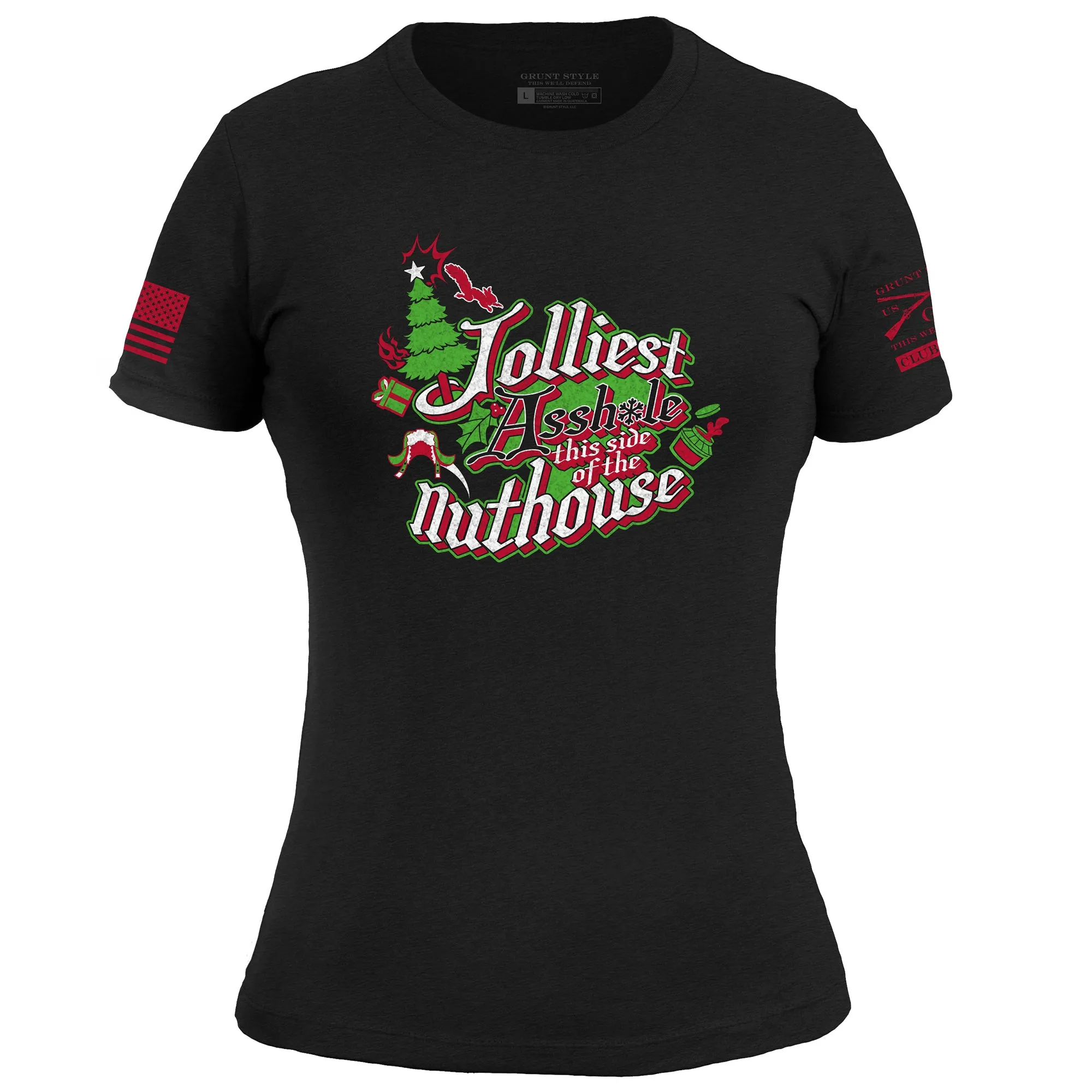 Women's This Side of the Nuthouse Club Exclusive T-Shirt - Black Heather sold by Grunt Style product image thumbnail 2