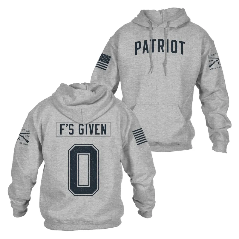 Zero F's Given Hoodie - Sport Grey sold by Grunt Style