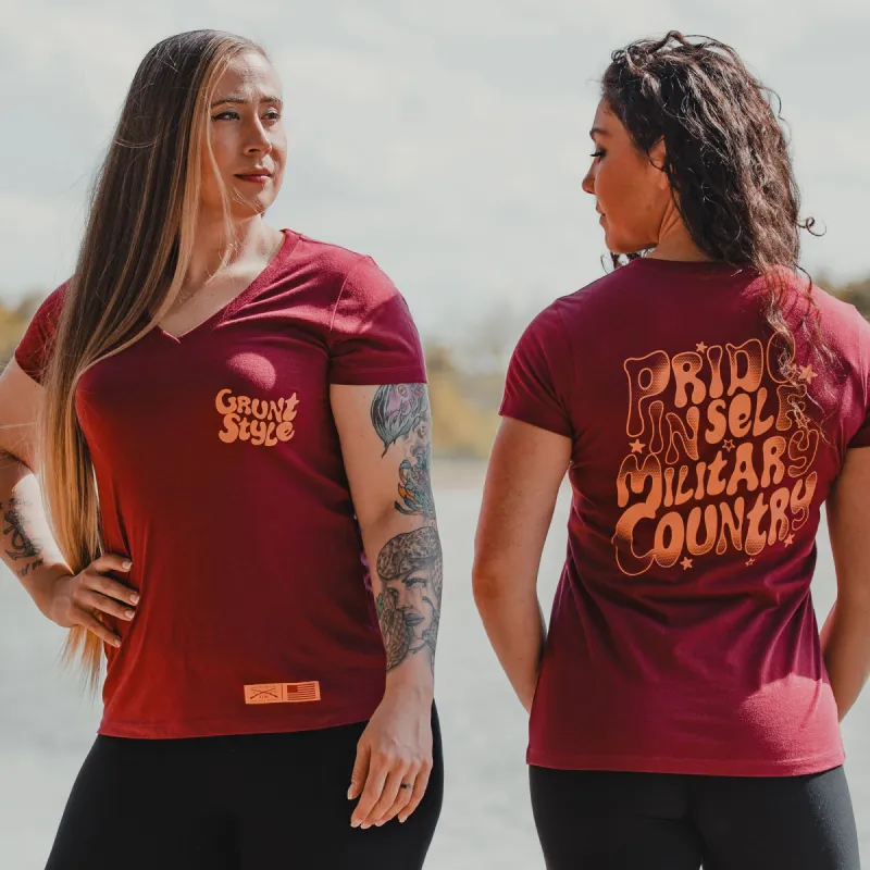 Women's Ethos V-Neck - Red Plum sold by Grunt Style