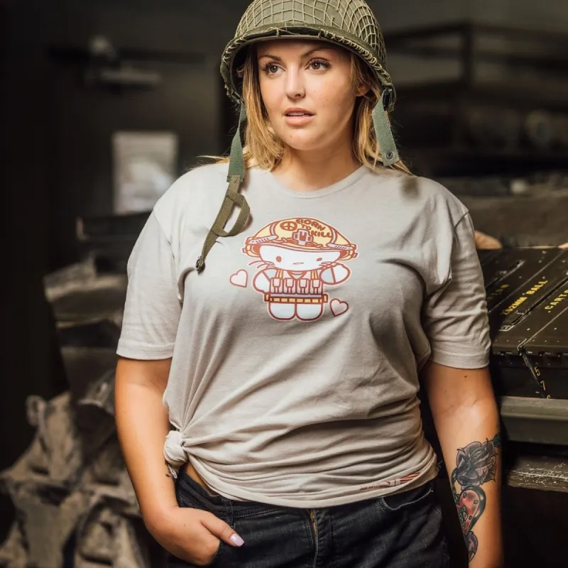 Women's Kill Kitty Boyfriend Fit T-Shirt - Sand made by Grunt Style
