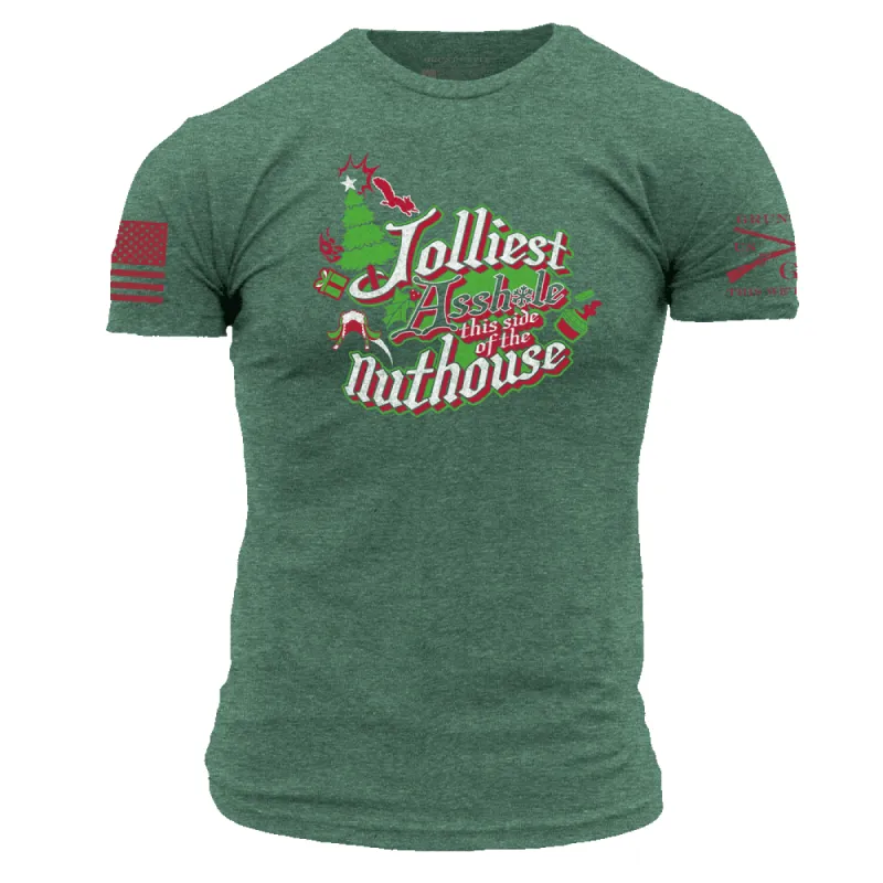 This Side of the Nuthouse T-Shirt - Heather Forest Green sold by Grunt Style