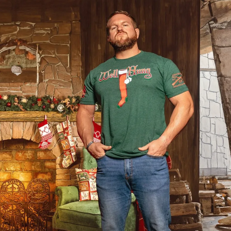 Well Hung T-Shirt - Heather Forest Green made by Grunt Style