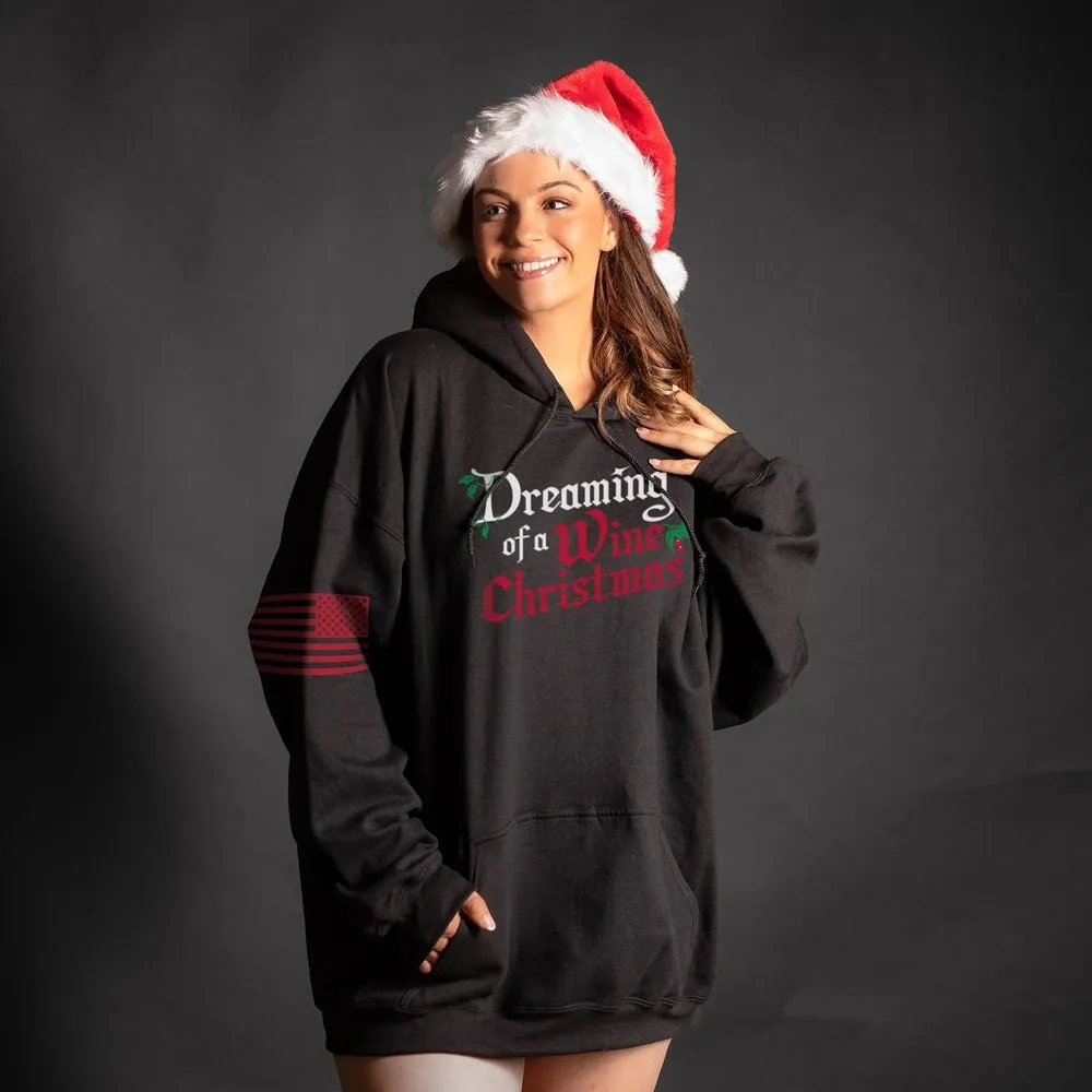 Women's Wine Christmas Hoodie - Black sold by Grunt Style product image thumbnail 4