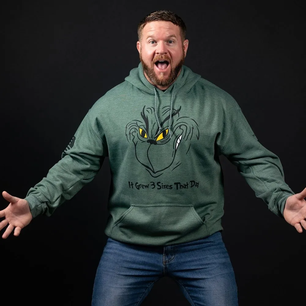 Grinch Grows Hoodie - Heather Forest Green sold by Grunt Style product image thumbnail 4
