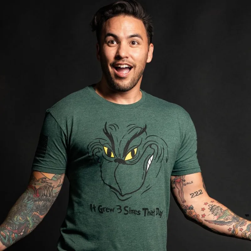 Grinch Grows T-Shirt - Heather Forest Green made by Grunt Style